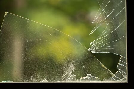 Broken Window after gutting a buildingの写真素材