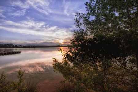 Landscape at the Murner lake, Wackersdorf, Bavariaの写真素材