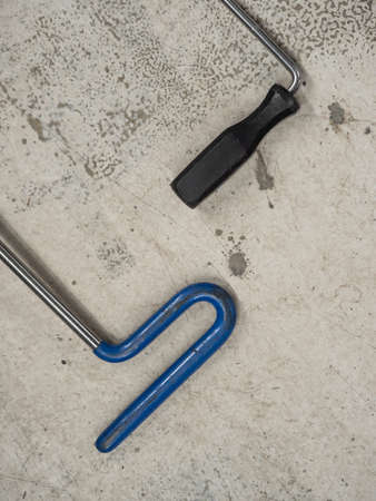 Repairing dents in a carの写真素材