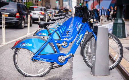 Flat Tire On Citibike For Rent In Manhattanのeditorial素材