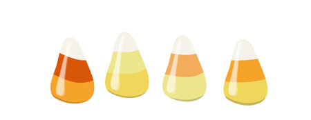 Candy Corn. Halloween candies, sweets. Flat, vectorのイラスト素材