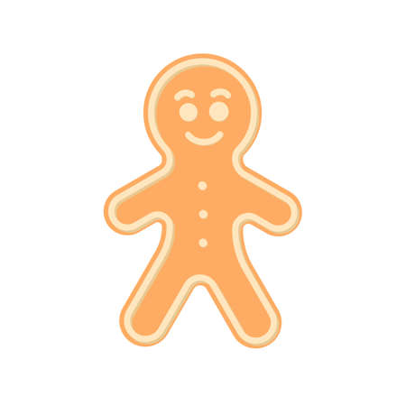 Gingerbread man. Spice cake. Cookie. Flat, vector