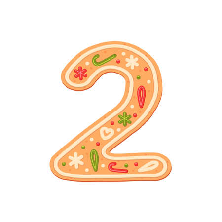 Gingerbread. Spice cake. Two. Cookie. Flat, vectorのイラスト素材