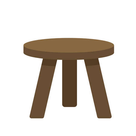 Wooden stand. Small stool. Flat, cartoon, vectorのイラスト素材