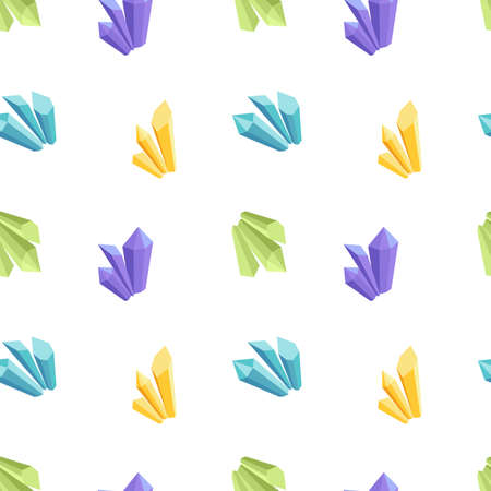 Crystal pattern. Magic crystals. Cartoon, flat, vectorのイラスト素材