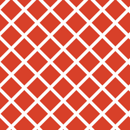 Red white checkered seamless pattern. Check. Flat, vectorのイラスト素材