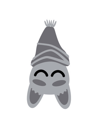 Sleeping bat. Cute bat. Flat, cartoon, vectorのイラスト素材
