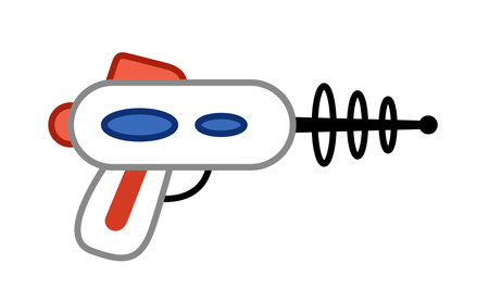 Alien gun. Spase ufo weapon. Cartoon, vectorのイラスト素材