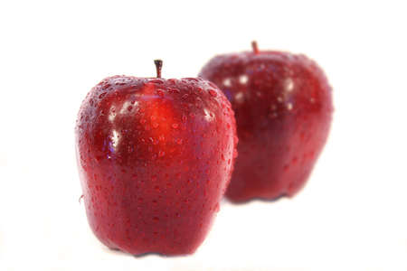 Apples isolated on white backgroundの写真素材