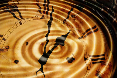 Ripples in time/Time conceptの写真素材