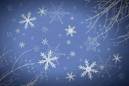 Snowflakes on blue background