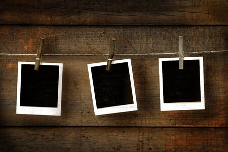 Old photos on antique backdropの写真素材
