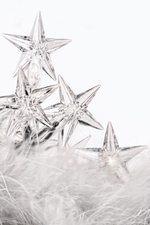 Holiday star lights with white backgroundの写真素材