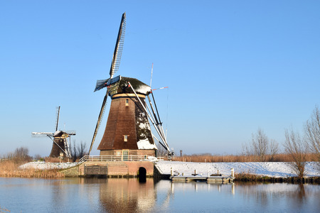 Winter at Kinderijk, the Netherlands.の写真素材