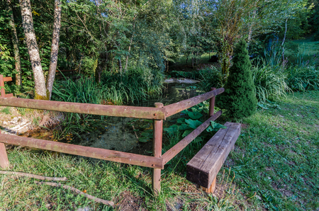 Italy, Udine, San Leonardo del Friuli - walking through the village, forests, rivers and waterfalls in the municipality of San Leonardoの写真素材