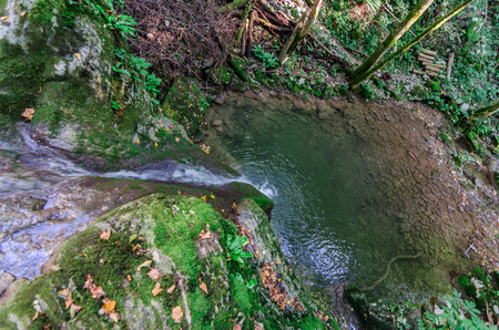 Italy, Udine, San Leonardo del Friuli - walking through the village, forests, rivers and waterfalls in the municipality of San Leonardoの写真素材