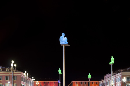 France, Nice Cote d'Azur, November 2013. Shot taken at Place Mass  na and of Soleil Fontaineの写真素材