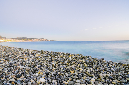 France, Nice Cote d'Azur - Shot made during a trip in a camper in November 2013; wide angle and long exposure.の写真素材