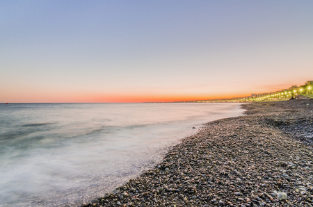 France, Nice Cote d'Azur - Shot made during a trip in a camper in November 2013; wide angle and long exposure.の写真素材