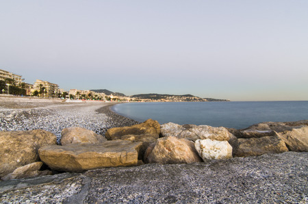 France, Nice Cote d'Azur - Shot made during a trip in a camper in November 2013; wide angle and long exposure.の写真素材