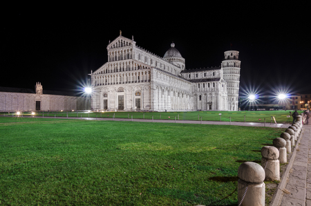 Italy, Pisa, Piazza del Duomo - shot at the monuments in piazza del duomo where there is the famous leaning tower of Pisaの写真素材