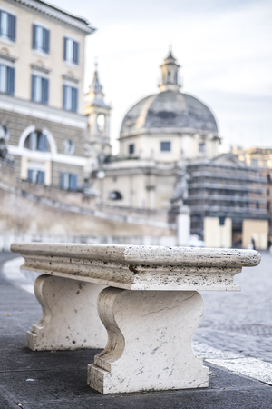 Italy, Rome, Piazza del Popolo, 13/12/2015, It is a morning of December to the Piazza del Popolo and there is still a few people around on the streetsのeditorial素材