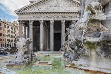Italy, Rome, 04 May 2014, Pantheon seen from a particular point of viewのeditorial素材