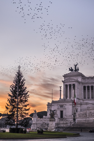 Italy, Rome, Altare della Patria, Vittoriano - It was 13/12/2015 and this is a representation of Vittoriano shooted at sunrise, fantastic light.のeditorial素材
