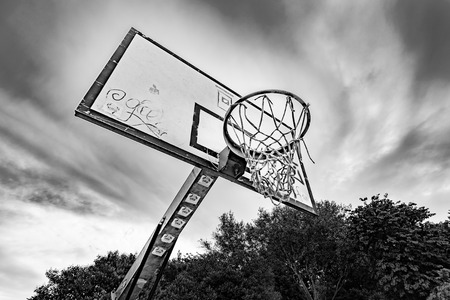 Italy, Rome, San Lorenzo and Porta Maggiore - 08 May 2016 - basketball court in San Lorenzo, early in the morning, nobody there.のeditorial素材
