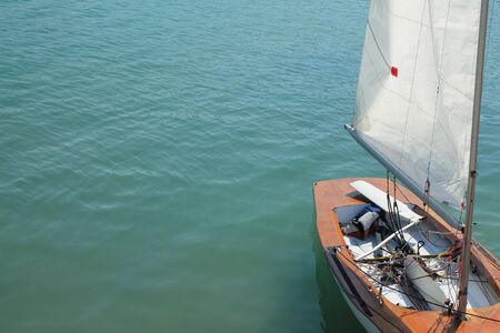 NUMANA, IT - AUGUST 27, 2015: Brown yacht in the port