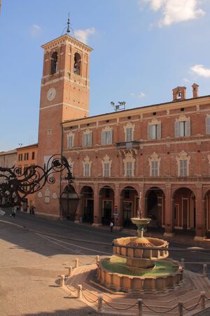 Town square of Fabriano in Italyのeditorial素材