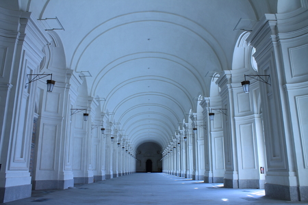Hallway of the Palace Venaria Reale in Italyのeditorial素材