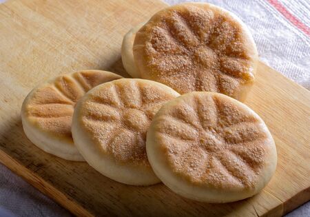 Italian gourmet street food: Tigelle, Emilia Romagna, Italyの写真素材