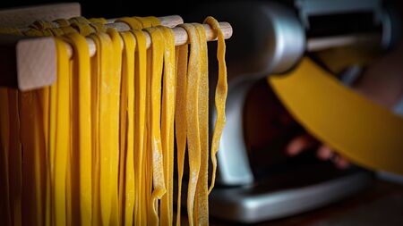 Italian home made pasta: Tagliatelleの写真素材