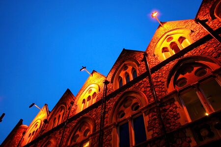 Stone made old Victorian Building in Cardiffの写真素材
