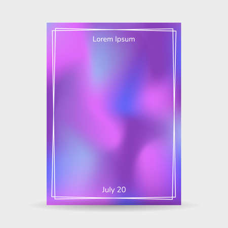 vector illustration. Fluid colors backgrounds, poster with frame, purple, blue, gradient. bannerのイラスト素材