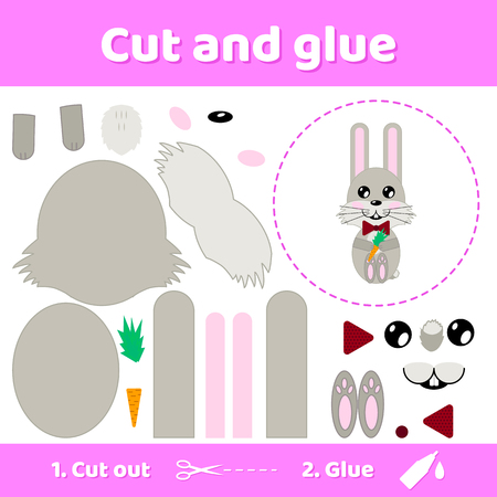 Bunny with carrot learning activity for kids.のイラスト素材