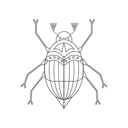 Coloring book for children. vector illustration of the may bug, chaferのイラスト素材