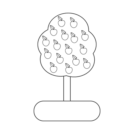 Coloring book for children. vector illustration. apple treeのイラスト素材