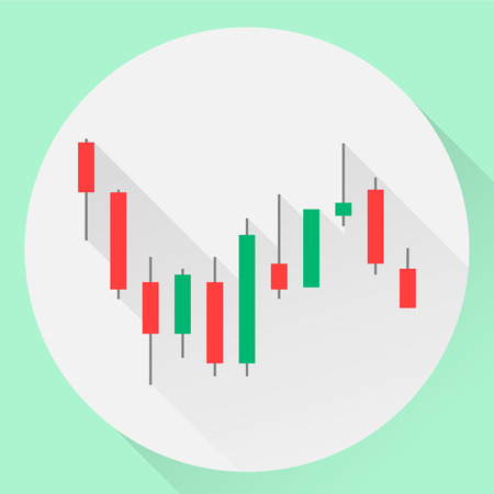 vector illustration. flat icon binary options. Green and red candle. Trade. The Japanese candlestick chart.のイラスト素材