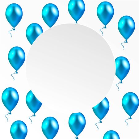 Vector illustration. Blue balloons.のイラスト素材