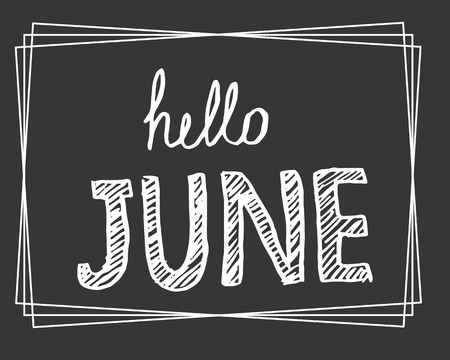Vector illustration. Calligraphy. Hand drawn lettering hello juneのイラスト素材