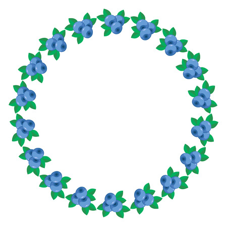 Vector illustration. Round frame of berries. Blueberryのイラスト素材