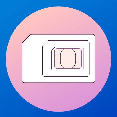 vector illustration. SIM card. Micro, mini, nano. round icon flatのイラスト素材