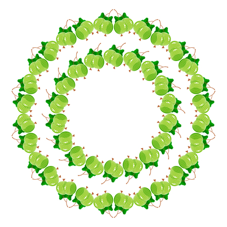 
Vector illustration. Round frame of berries. gooseberryのイラスト素材