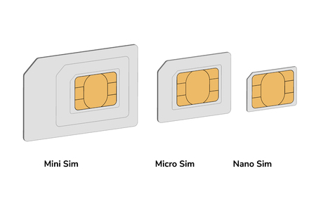 vector illustration. SIM card. Micro, mini, nano. 3dのイラスト素材