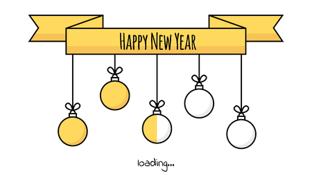 vector illustration. download. New year 2019. Christmas yellow balls. loading Load Linear styleのイラスト素材