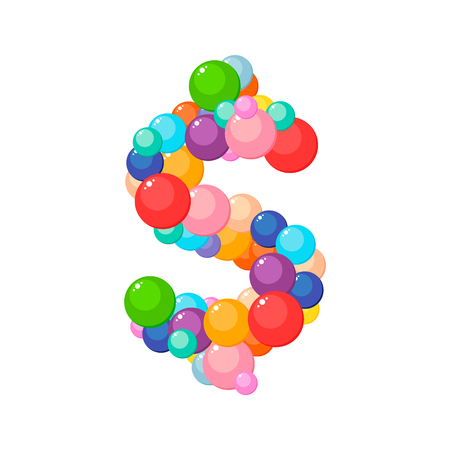 Vector cartoon dollar sign for kids of the colored balls.のイラスト素材