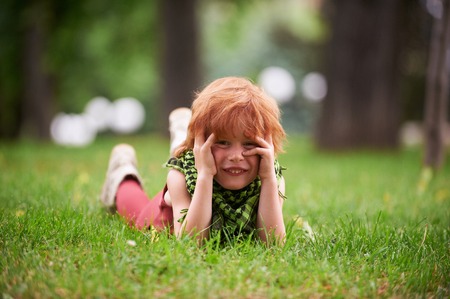 Red head boyの写真素材