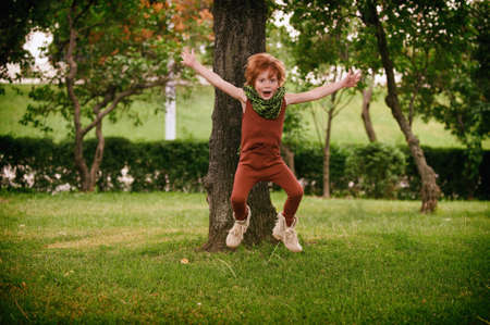 Red head boyの写真素材